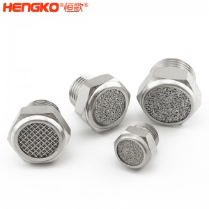 廠家直銷(xiāo)316不銹鋼燒結(jié)消聲器耐高溫降噪,粉末燒結(jié)氣動(dòng)元件可按需定制